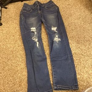 blue ripped jeans, only been worn once